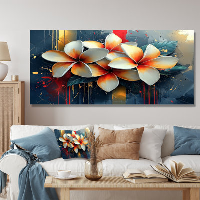 Fury River of Aqua Plumeria Blossom II - Plumeria, art mural