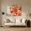 Fruit, pamplemousse, art mural en métal blanc rouge-1499442979
