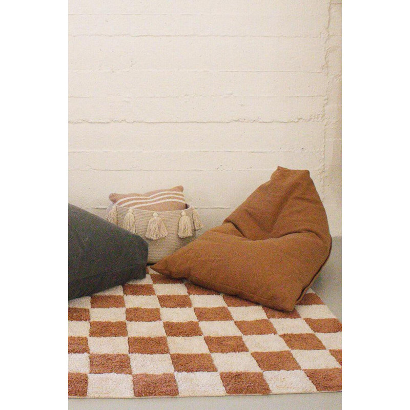 Small Puff Cleo Light Honey, Brown Cotton Blend