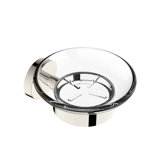 Smart Soap Dish - Wall Mount - 4" Brass/Glass/Polished Nickel