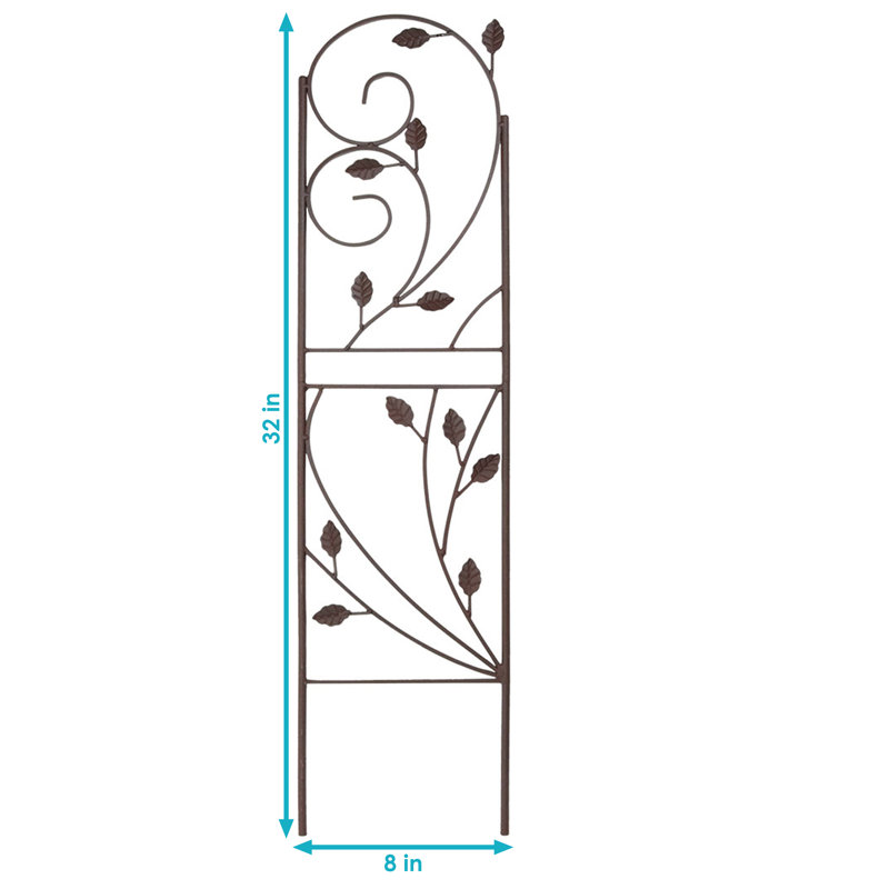 Rustic Brown Metal Garden Trellis Set for Climbing Plants