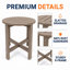 Table d'appoint antique en PEHD d'extérieur, table de bout de patio compacte toutes saisons pour les petits espaces et un usage quotidien