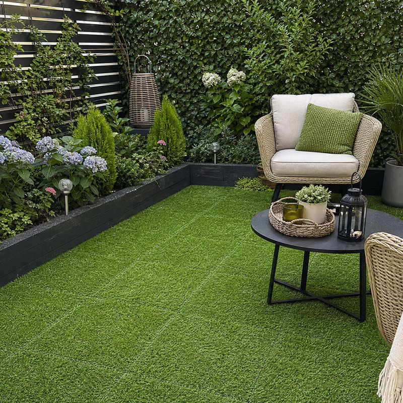 Carreaux de gazon artificiel imbriqués 12 po x 12 po, tapis de sol en gazon synthétique PE et PP, gazon réaliste réaliste, carreaux de terrasse de patio Easy-Snap pour balcon, cour arrière, jardin, plusieurs formats disponibles