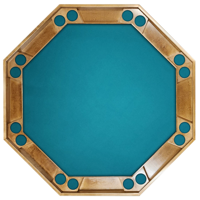 Table de poker Classic, L 52 po x P 48 po x H 29,5 po, Bois fruitier / noyer, Feutre vert foncé