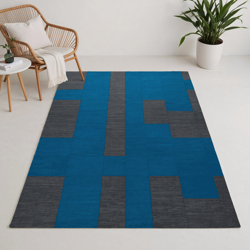 Tapis d'intérieur et d'extérieur à carreaux gris, Rectangulaire 3 pi x 5 pi