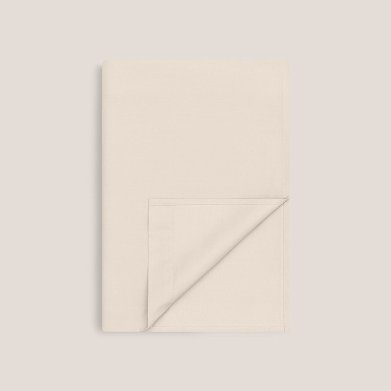 Drap en coton Samira, Drap plat très grand super, Solid Colour , Beige doré
