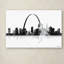 « st louis missouri horizon », reproduction d’impression sur toile tendue en noir et blanc-17943649