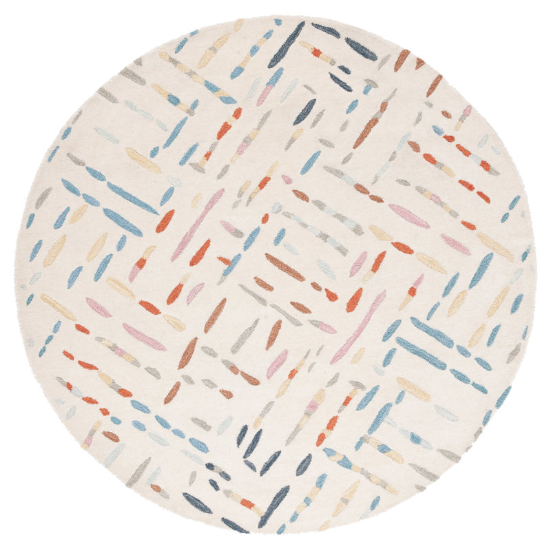 Meteo Rindelt Rug In Ivory & Multi, Round 183 cm