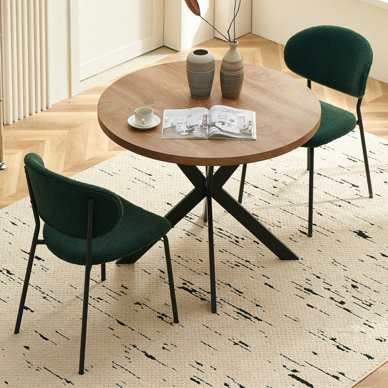 2-Seater Round Kitchen Table Chairs Set, Green