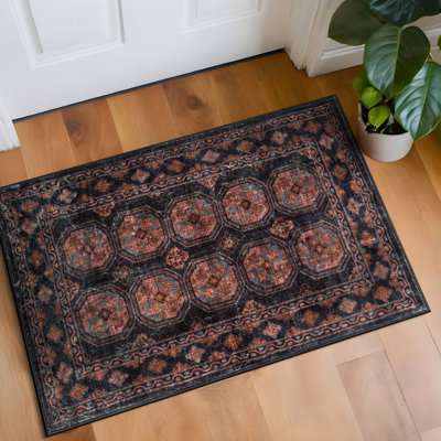 Transitional Moroccan Washable Non Slip Area Rug