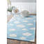 Tapis touffeté à la main à motif nuageux bleu Sachiko Abbas-24795748