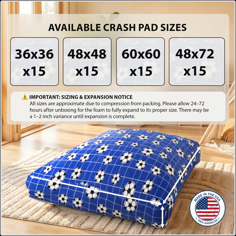 Tapis de jeu pour enfants et adultes Sensory, H 15 po x l 36 po x P 36 po, Molleton bleu