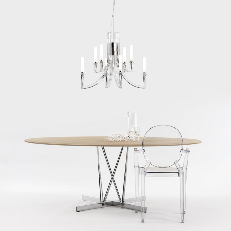Khan 8 - Light LED Chandelier, Crystal