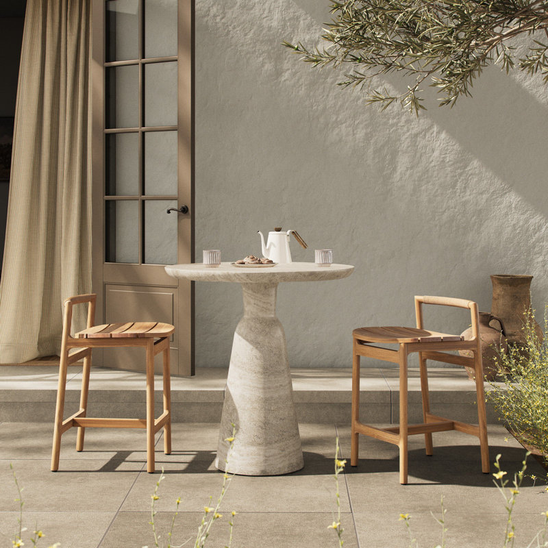 Marsh Outdoor Bar Table-Textured Sandy Grey-Bar, 36" H x 34" W x 34" D