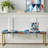 Ethereal Geometry - Patchwork Upholstered Gold Bench