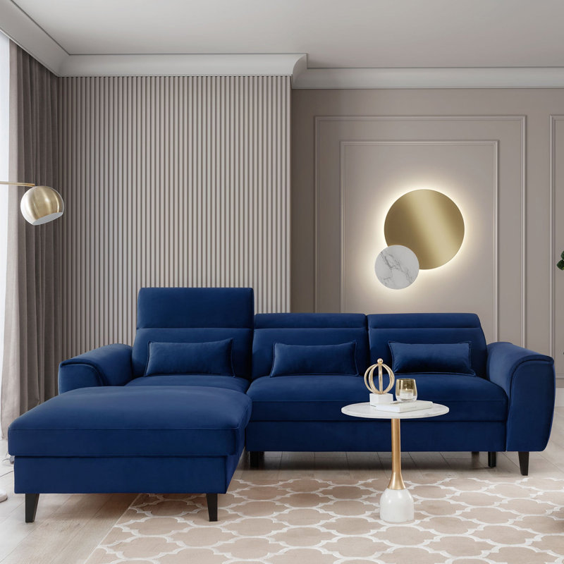 Canapé-lit modulaire avec rangement Foble - Bleu royal, Bleu royal, Faisant face vers la gauche