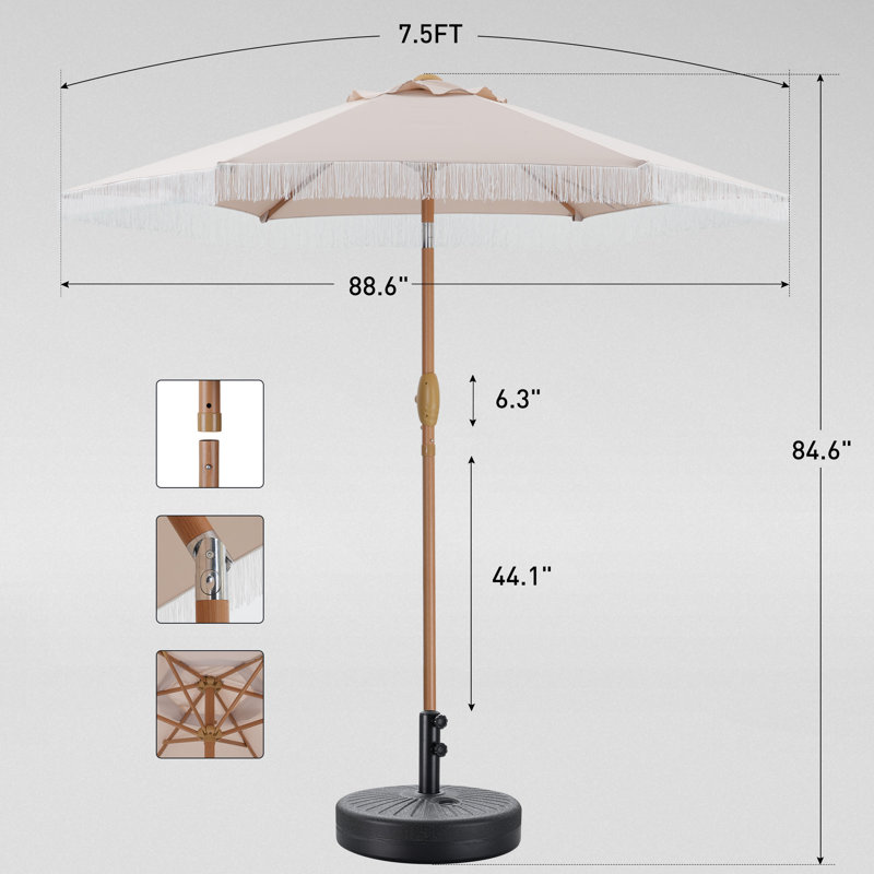 Ensemble bistro 4 pièces en osier avec parasol