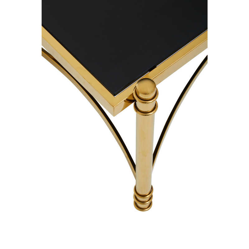 Anahii Four Leg Coffee Table, Black Top/Gold Base