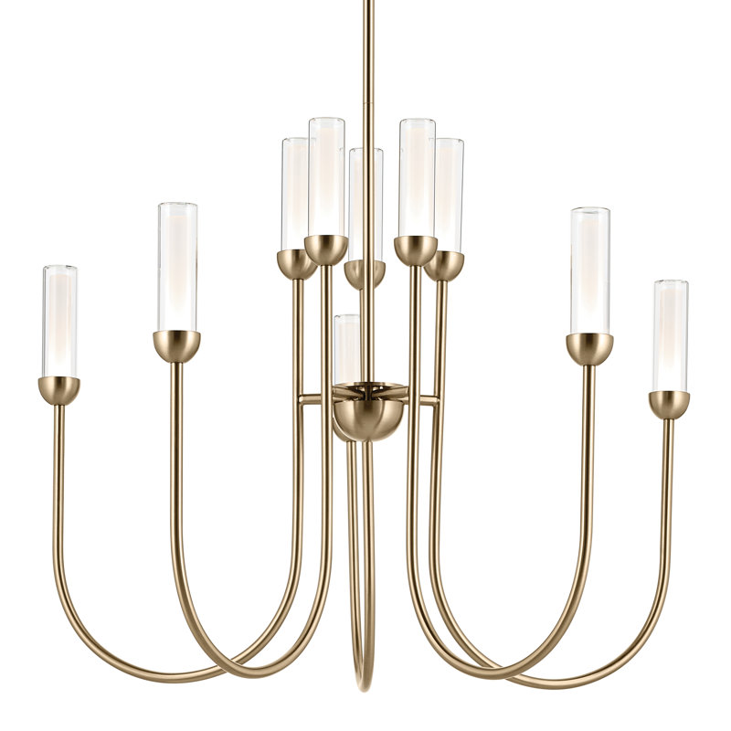  LED  2-Tier Chandelier, Bronze, 24.75" H x 30" W x 30" D, 10