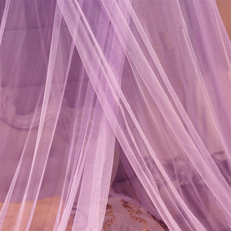 Lit à baldaquin princesse dôme moustiquaire tente pour les filles garçons rideaux de lit chambre décorative (blanc), Mauve