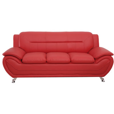 Segura Faux Leather Pillow top Arm Loveseat