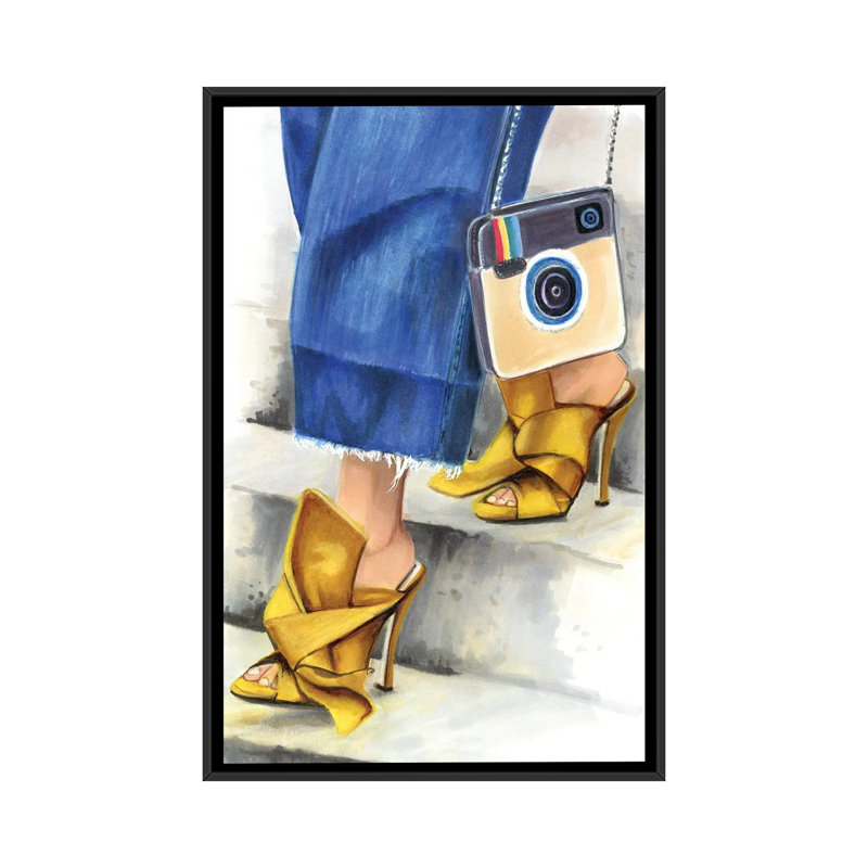 Insta Look 1 Piece Painting on Canvas, 66.04 cm H x 45.72 cm W, Black Framed