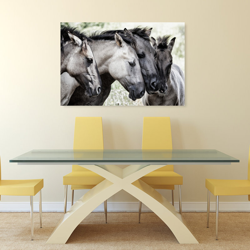 Peaceful Horse Family Peaceful Contemporary Horse Nature Portrait Wall Art Print 1 Piece Wrapped Canvas Wall Art