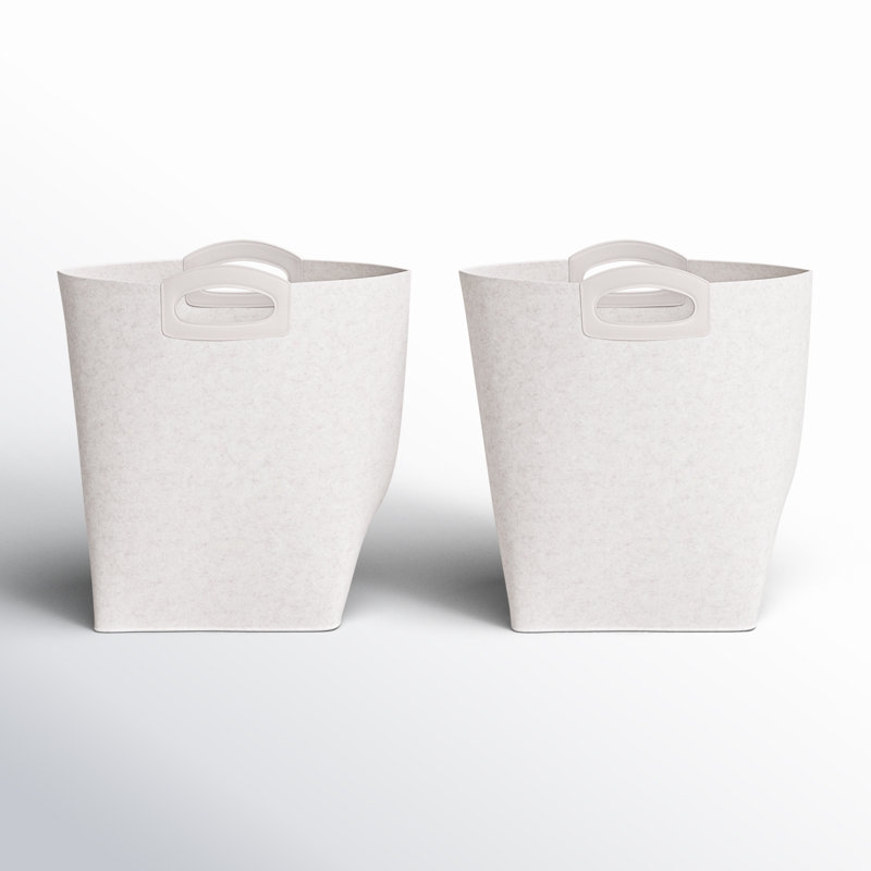 Handle Felt Storage Bin, Beige