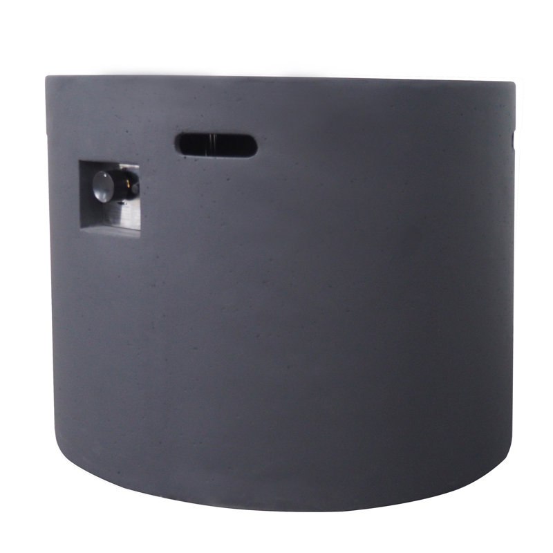Caelan Round Fire Pit Table, Dark Gray