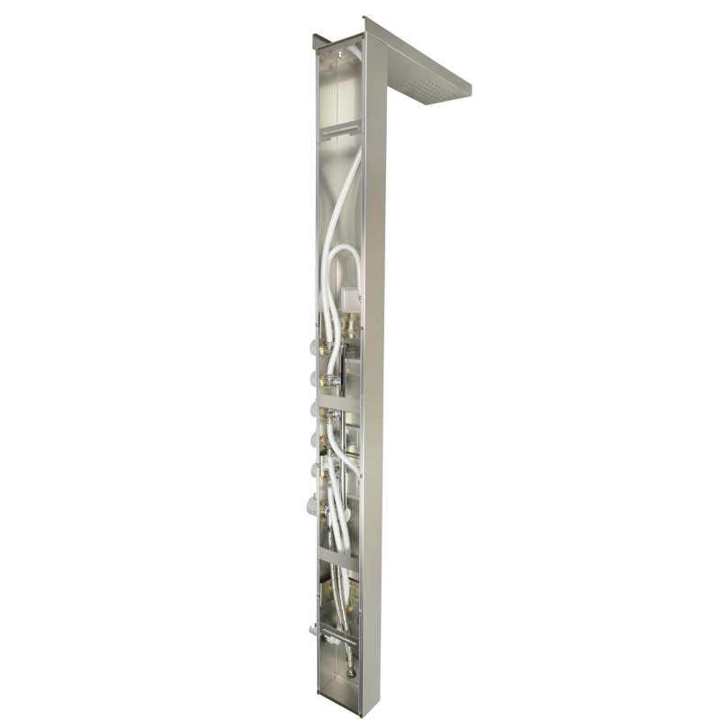 65'' Stainless Steel Shower Panel with Rainfall and Handheld Showerheads