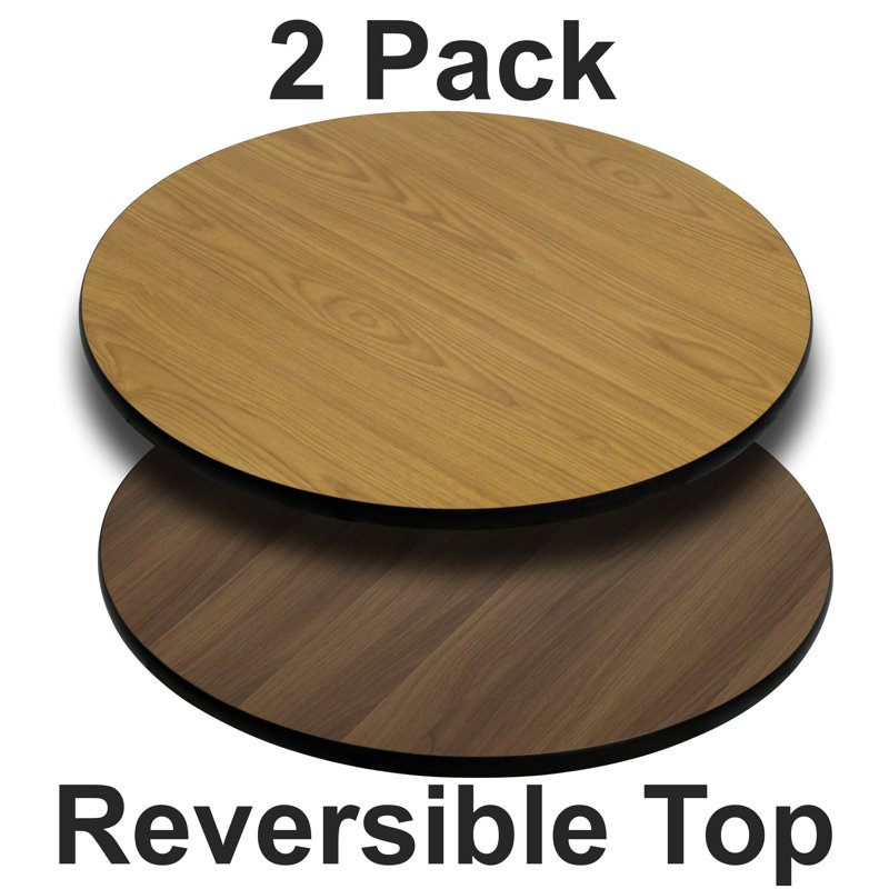 plateau de table rond Horgan, L 42 po x l 42 po, Naturel / Noyer