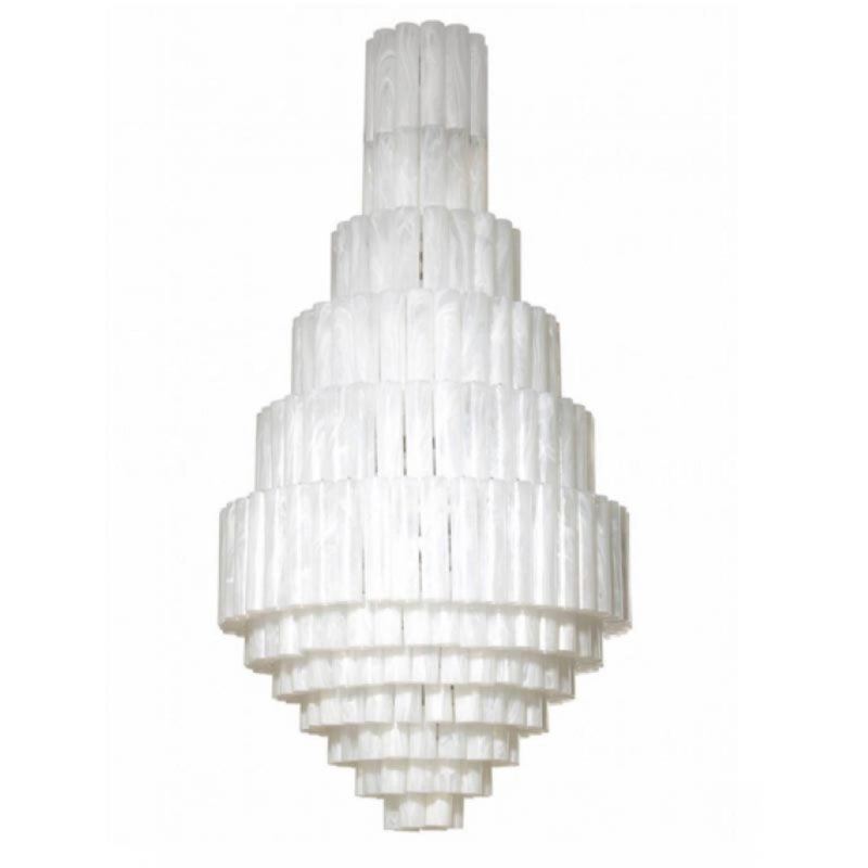 Chandelier Roma léger, H 103 po x l 52 po x P 52 po, Fumée, Nickel brossé