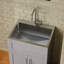Meuble-lavabo de 24 po avec lavabo en acier inoxydable et rangement spacieux Lanier