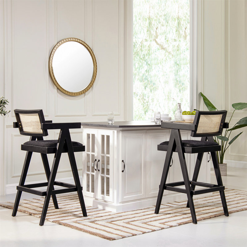 Chic Resin Webbing Back Bar Stool Set, Enhancing Your Bar Ambiance