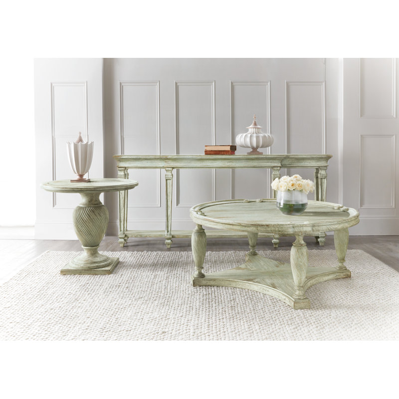 Traditions 78'' Solid Wood Top Console Table, Green