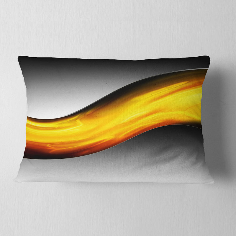 Vague de lave dorée - coussin abstrait imprimé