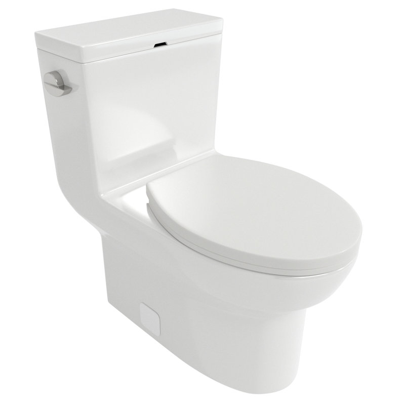 Toilette en céramique une pièce - surface hygiénique, chasse puissante, blanc, 28,65 po Profond, 16,41 po de largeur, 28,13 po de hauteur, nécessitant peu d'entretien, P x P H