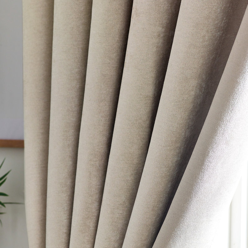 Eilfried Chenille Pencil Pleat Taped Top Curtains, 168cm Width x 137cm Drop, Cream