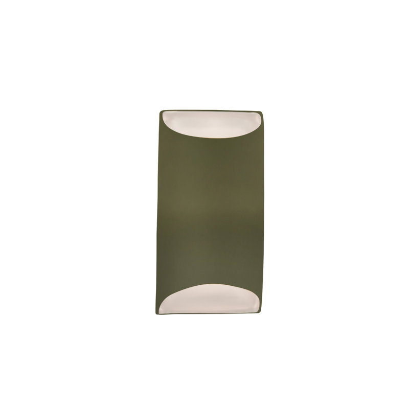 Beda Ceramic LED Wall Light, 10.75" H x 5.5" W x 4" D, Matte Green