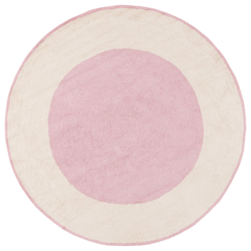 Tapis ivoire / rose Easy Care 220, Rond 6 pi