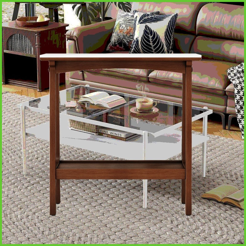 Table basse rétro-moderne en ardoise pour petits espaces - durable, peu encombrante Assemblage facile