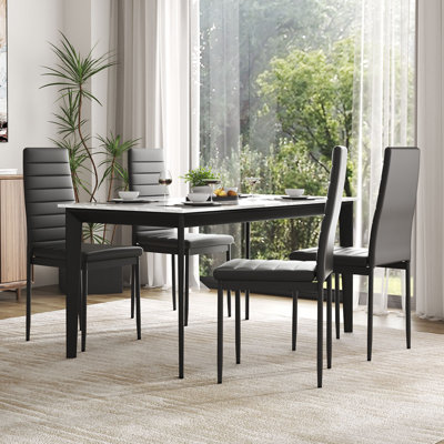 45cm H Velvet Upholstered Upholstered Back Side Chair in Black
