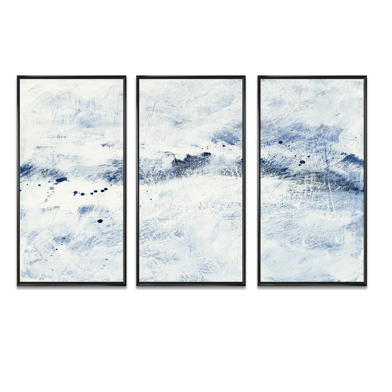 «Blue Wipe Out - Farmhouse», ensemble d'art mural sur toile encadré, Noir, H 28 po x l 36 po x P 1 po