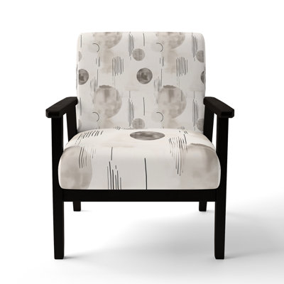 Abstract Accent Chair - Balanced Lines Cream Arm Chair