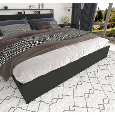 Bed Frame with Storage Headboard