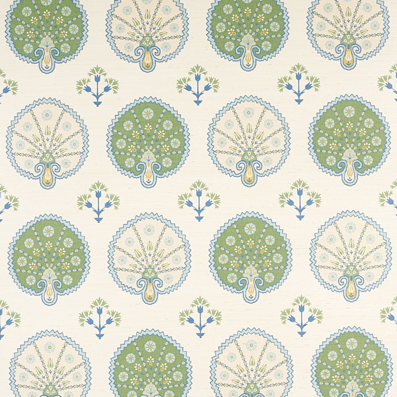 Chamba Crown Sisal Wallpaper, Green