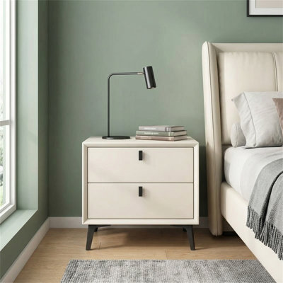 Table de chevet de 18,8 po de large en blanc