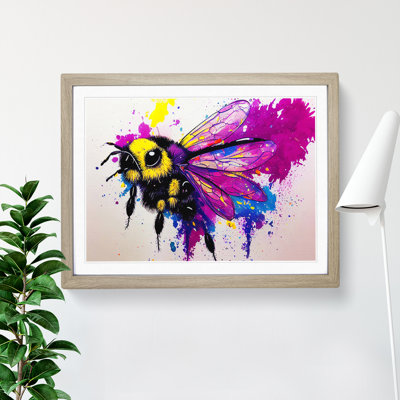 Bumble Bee Splash Abstract - Single Picture Frame Print
