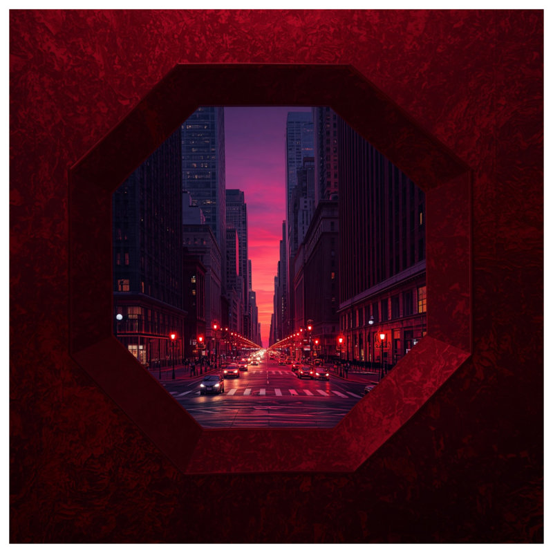Édredon City Street Sunset View, Grand lit