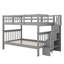 Full Over Full Size Bunk Bed, Convertible To 2 Platform Beds, Solid Wooden Bunk Bed With Storage Staircase, Safety Guardrails-1370688510